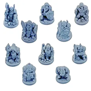 3D Printed Trpg Role Play Props, D&d Tabletop Dragon & Dwarf Warrior Set, War Model Display Pieces, DIY Decor, Party Game Gift, Halloween Christmas Present