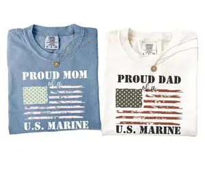 Comfort Colors Custom Military Graduation T-Shirt,  Boot Camp Family Gift, Proud Mom Marines Shirt, Army Wife Tee, Air Force Grad Proud Dad, Marines Grad Family, Full Size, Full Color