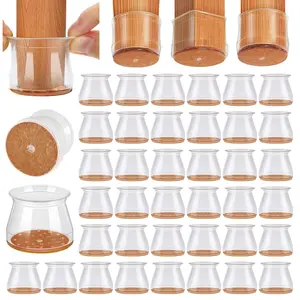 Heavy Duty Square Chair Leg Protectors with Felt Pad & Noise Reduction, Universal Fit for All Chair Shapes, Compatible with Hardwood, Wood and Tile Floors