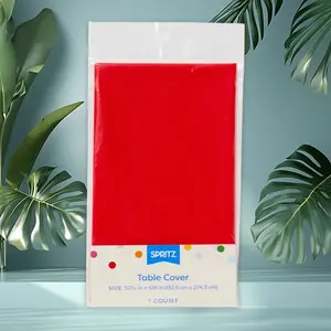 Rectangular Disposable Table Cover Red - for Parties, Spritz, Plastic