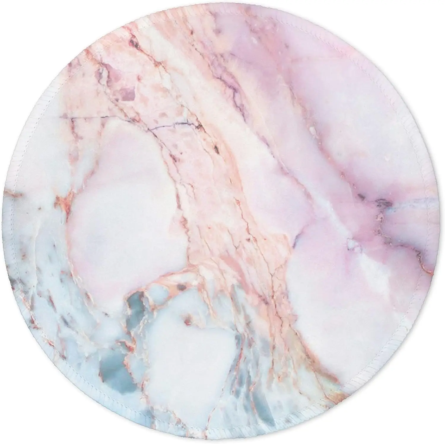 Marble Round Mouse Pad Pink Marble Customized Premium-Textured Washable Desktop Protection Mouse Mat with Non-Slip Rubber Base 7.87×7.87×0.12 inches, Pink Marble