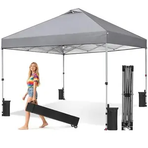10x10 Feet Pop-Up Canopy Tent with Carry Bag, Portable Outdoor Shelter with Sturdy Frame and Sidewalls, Ideal for Beach, Events, Camping, and Outdoor Activities, UV-Protective Canopy, Easy Setup, and Durable Construction for All-Weather Use
