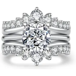 1PC 3-in-1 Wedding Ring Set, 2CT Cushion Cut GRA Lab-Grown D Color VVS1 Moissanite, Bridal Engagement Jewelry, Glam Fashion Accessory Ring