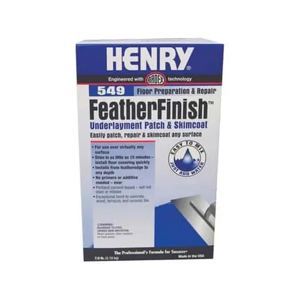 Ardex 1605849 Feather Finish Gray Portland Cement Underlayment Patch & Skimcoat, 7 lbs Henry Product for Indoor Commercial/Residential Floors, Easy-to-Mix, Feather Edge, Strong Bonding, Works on Any Surface
