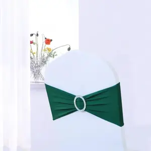 50 Pcs Spandex Chair Bands Sashes Folding Chair Covers Chair Sashes Clearance Chair Bows for Wedding Party Banquet Christmas Thanksgiving Baby Shower Event Decorations (Black Green,50 PCS)