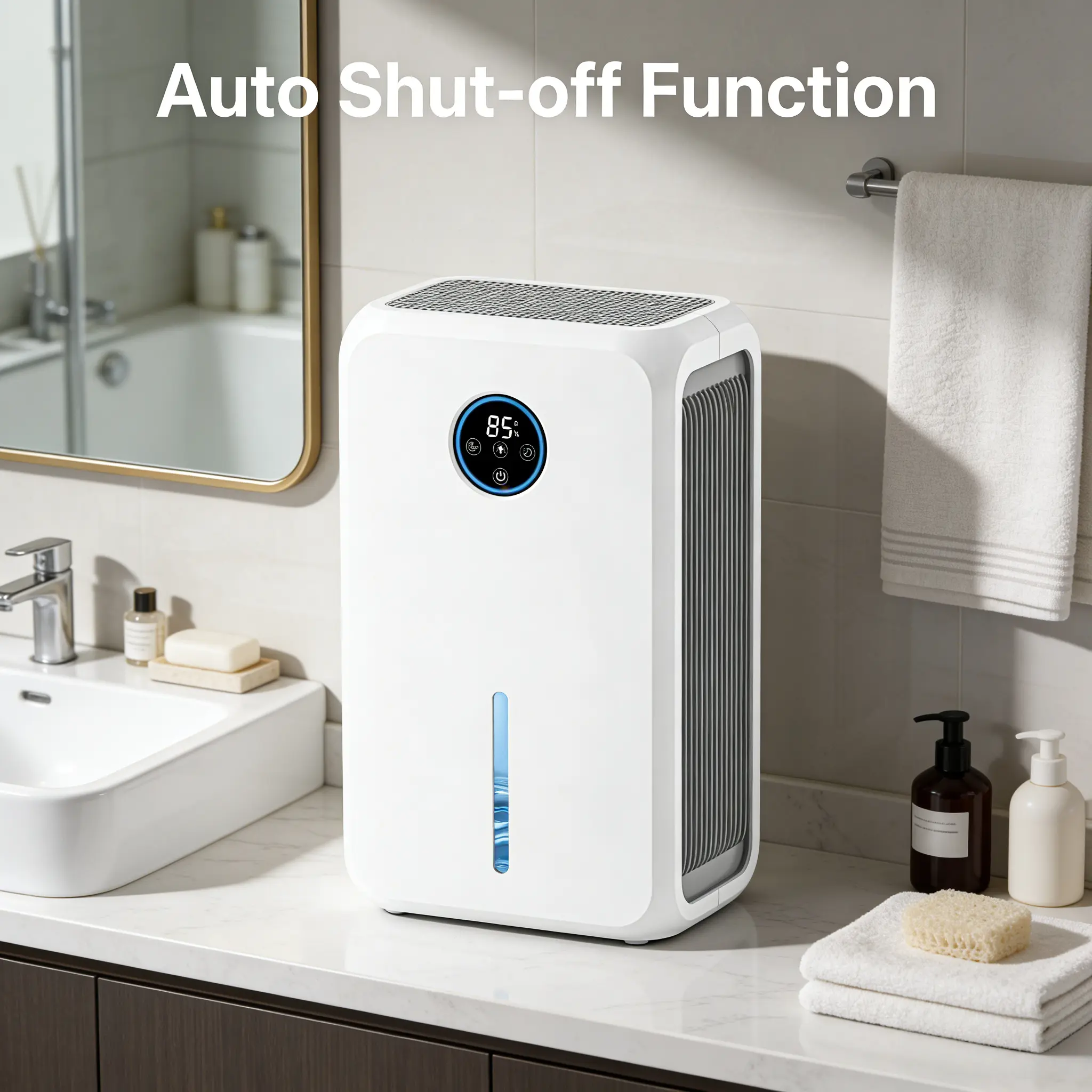 Quiet Dehumidifier for Small Spaces, 2.6L Home Dehumidifier with LED Display & Auto Shut Off, Dehumidifiers for Bedroom Bathroom RV Closet, 850 Sq.Ft Coverage, All-Season Use