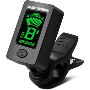 Guitar Tuner Clip on Digital  Tuner for Guitar, Bass, Ukulele, Violin, Mandolin, Acoustics Calibration Tuner (JT-01, Black, 1 count)