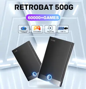 Super Console X Retrobat Gaming HDD 500G with 60000 Games for 70 Emulators PS2/PS1/PSP/DC/N64 Plug and Play for Windows