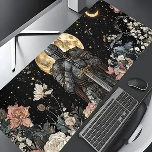 Floral Pattern Mouse Pad, Large Gaming Mouse Pad, Aesthetic Desktop Decoration Protective Pad, Non-slip Rubber Pad, Desktop Accessory, Suitable for Laptop, Desktop Computer Games