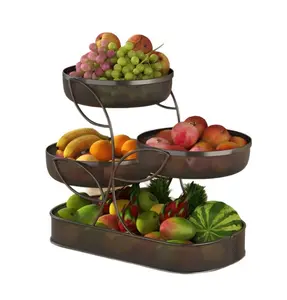 4-Tier Countertop Storage Organizer, Multi-Use Tiered Basket Rack, Spacious Large Capacity For Fruits, Snacks, Cosmetics & Small Items, No Assembly Needed For Kitchen, Living Room, Bathroom & Vanity