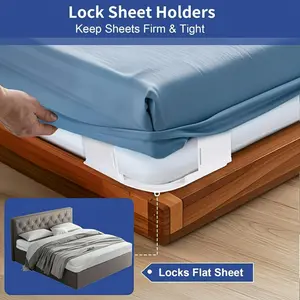 Heavy-Duty Bed Sheet Clips, Non-Slip Mattress Straps for All Sizes, Easy Installation, Secure Fit, Modern Bedding Accessories, Bed Sheet Holders, Bed Sheet Grippers, Locking Sheet Fasteners