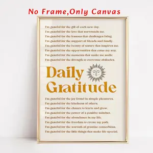 Vintage Gratitude Quote Poster, 1 Count Modern Canvas Wall Art without Frame, Wall Decor for Home Living Room Bedroom Office School, Ornaments