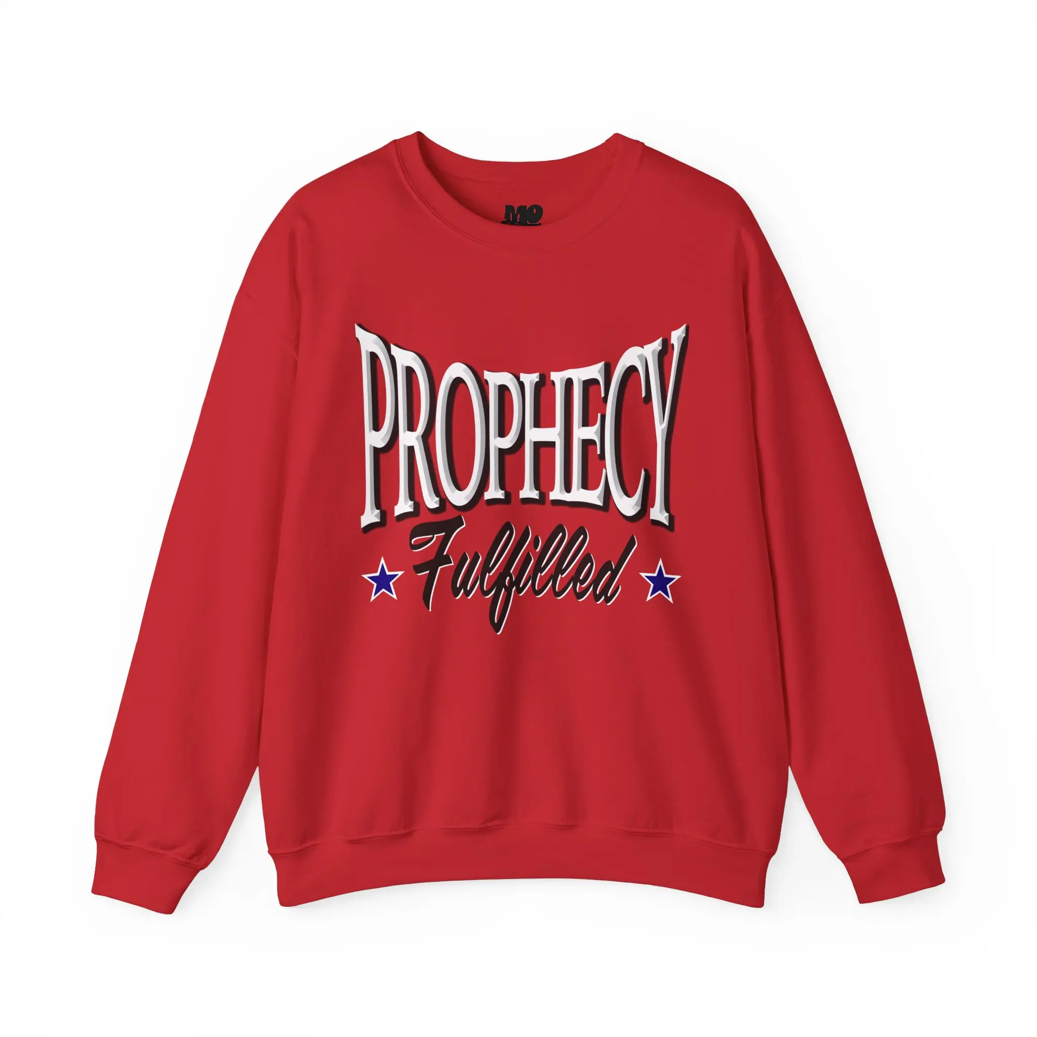 Moseyuz Unisex Heavy Blend™ Crewneck Sweatshirt "Prophecy Fulfilled" with Uplifting Message, Inspirational Design, Classic Style, Cozy Fabric