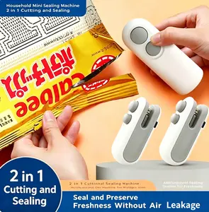 2Pcs Mini Bag Sealer, Portable Heat Sealing Machine for Plastic Bags, Food Storage Bag Sealer