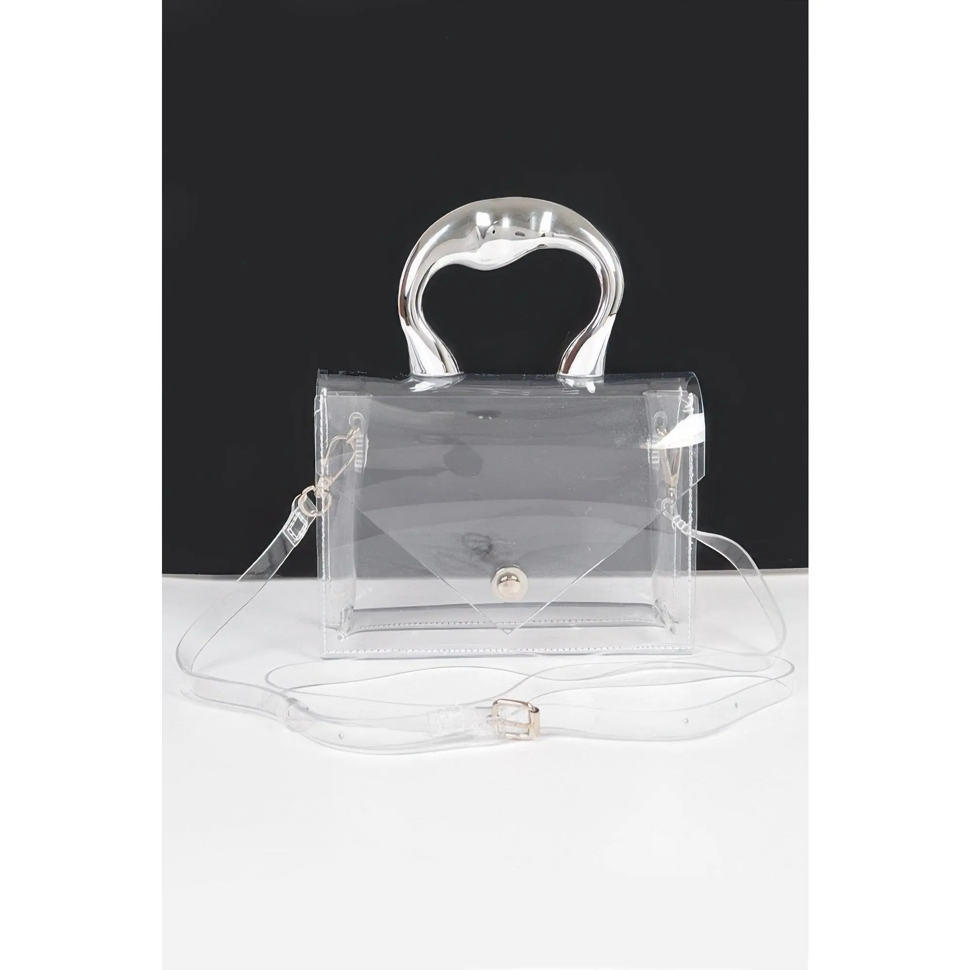 Transparent Ccb Handle Flap Clutch
