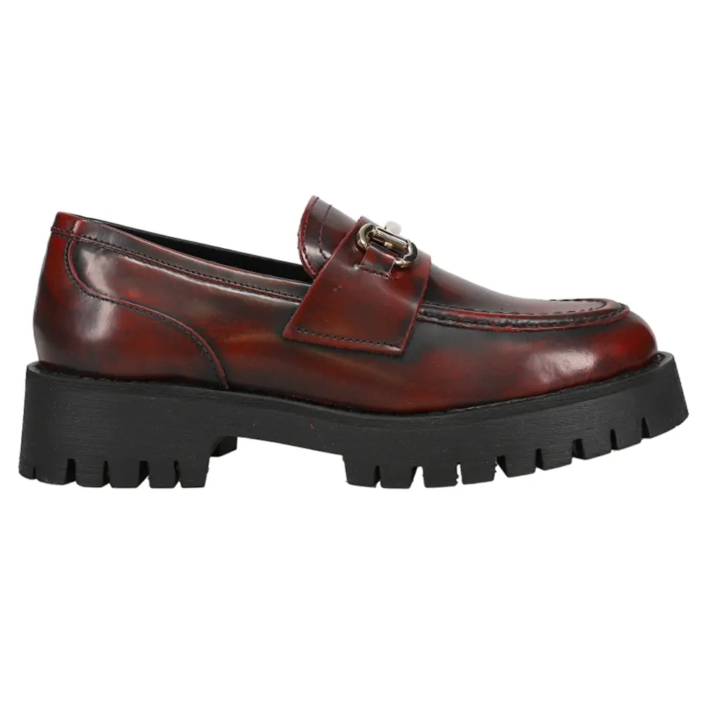 Steve Madden Womens Lando Platform Lug Sole Loafers Casual - Red