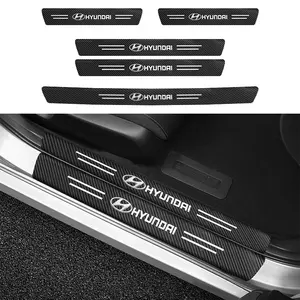 Car Door Sill Scuff Plate Anti-scratch Sticker Protector Strip For Hyundai i10 i30 i20 i40 IX35 Sonata Santa Fe Accent Tucson Elantra Creta Kona Genesis Equus Coupe Azera ioniq N Line Accessories