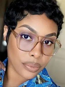 Women's Dual Beam Pilot Frame Glasses, Anti Blue Glasses, Anti-Fatigue Anti-Glare Lightweight Frames, Suitable for Computer Gaming and Home Office