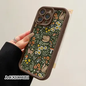 Designed for iPhone11/12/13/14/15/16/17/promax/x/xs/xr/xsmax CaseWoodland Cat & Florals Soft Durable TPU Protective Cover CASE