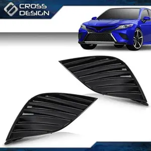 CROSSDESIGN Front Bumper Fog Light Covers Bezels Pair Fit For 2018 19 20 Toyota Camry SE XSE