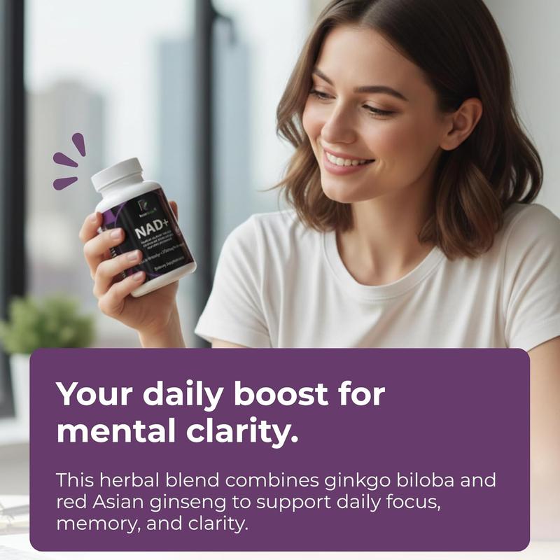 NAD+ Supplement with Nicotinamide Riboside Chloride Resveratrol Quercetin & Galactomannans 710mg 60 Capsules for Cellular Energy & Antioxidant Support Advanced Formula