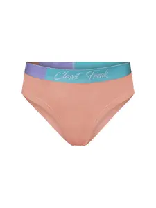 Tricolor Band - Soft Cotton Fabric Bikini Top with Colorful Stripes for Women