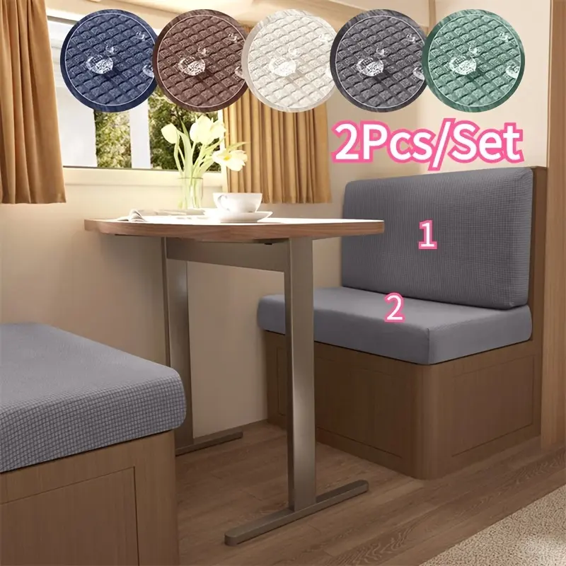 Water Repellent RV Covers Polar Fleece Stretch RV Dinette Cushion Cover Sofa Covers Bench Backrest Cover RV Camper Car 2Pcs/Set Washable Sofa Slipcover Washable Sofa Protector Slipcover For Sofa