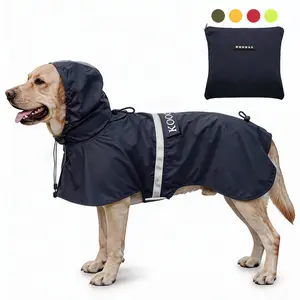 KOOGAL Waterproof Dog Raincoat for Small Medium Large Dogs, Windproof Reflective Dog Rain Jacket, Full Body Pet Rain Suit