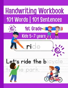 Handwriting Workbook 1st Grade | Reading and Writing 101 Words, 101 Sentences For Kids | 2nd Grade: Sentence Writing Workbook | Sentence Tracing Book Grade 1