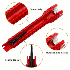 Multifunctional faucet wrench repair tool for sinks, non-slip kitchen and bathroom faucet installation tools, key components, pipe installation wrench, adjustable wrench