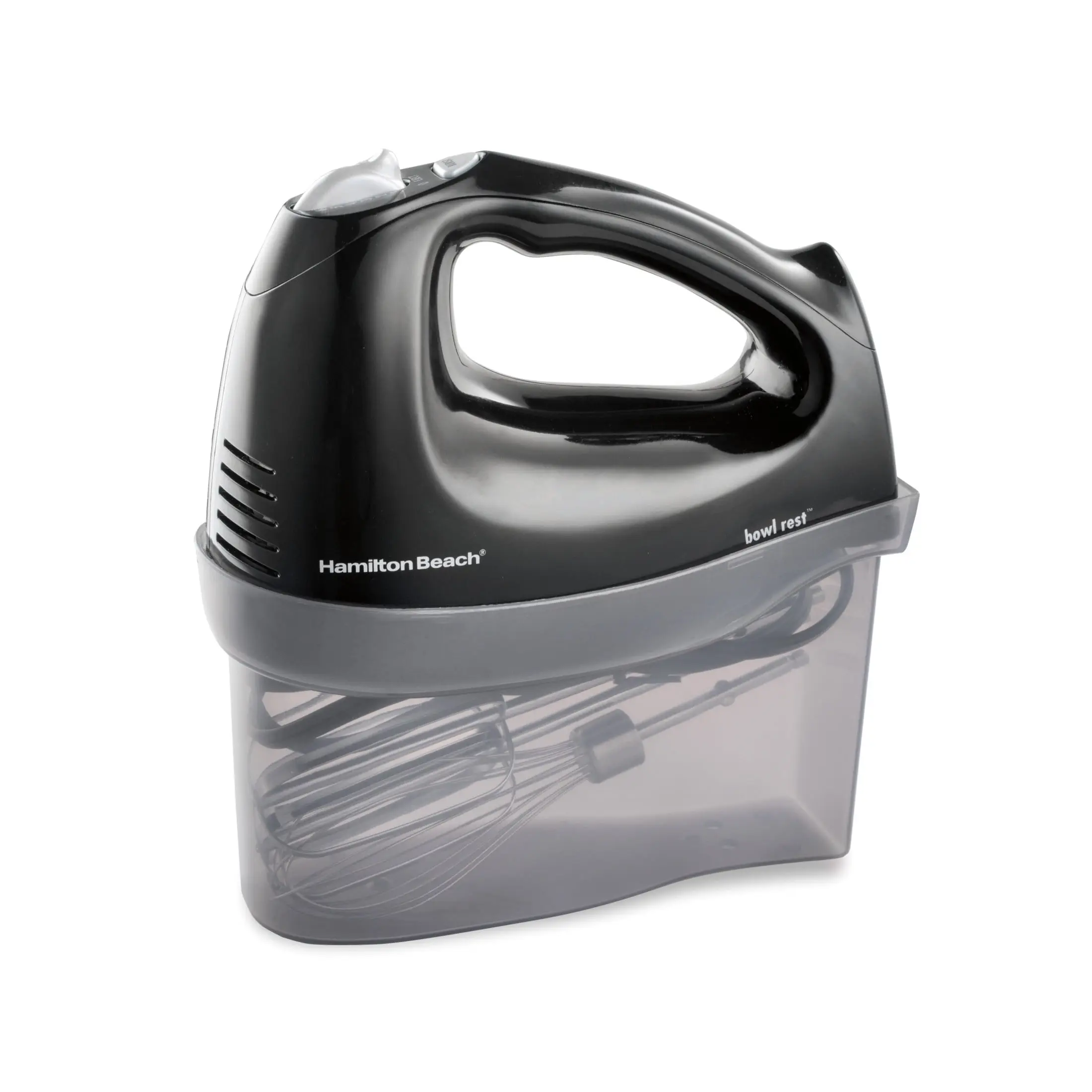 Hamilton Beach 6-Speed Electric Hand Mixer, with QuickBurst, Storage Case & 3 Attachments, Mixer for Kitchen, Black