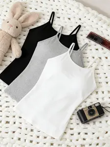 Women's Classic Tank Tops, High Elastic Slim Fit Soft Skin-Friendly Inner Layer Outerwear, 3-Pack Basic Strapless Blouses