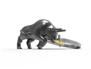 Metalmorphose 3D BULL RING KEYCHAIN