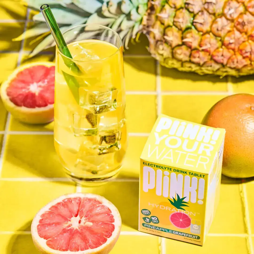 Plink! Pineapple Grapefruit Flavor | Fizzy Electrolyte Drink Mix for Daily Hydration - Low Calorie, Vegan, Non-GMO, Gluten-Free Tablets