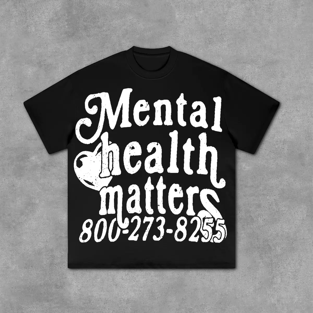Sopula Studio Men's Vintage Mental Health Matters Graphics 100% Cotton Short Sleeve T-Shirt