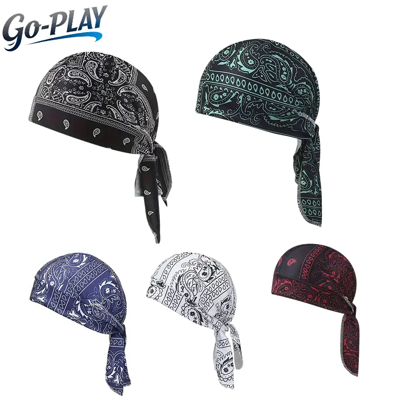 Paisley Print Cooling Sports Hat Set - Headscarf Cap Doubles as a Head Wrap, Elastic-Fit Safety Helmet Liner, Hand-Washable Multifunctional Outdoor Headwear for Athletes, Cooling Scarf