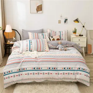 Feelyou Microfiber Bedding Duvet Cover Set - Decorative Aztec Tribal Geometric, Colorful Arrow, Dot & Striped Designs, Machine Washable, Ideal for Bedroom Decor Ideas, No Comforter Included, Decorative Duvet Cover, Microfiber Bed Set