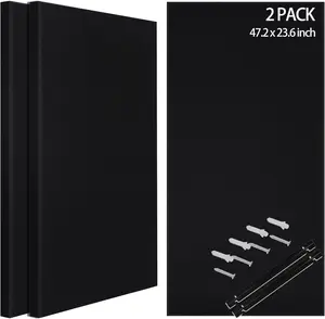 BUBOS 2 PCS Fabric Acoustic Panels,47.2''x23.7'' Decorative Sound Dampening Panels, Art Large Acoustic Wall Panels for Studios, Office, Home Theater,Max CavityPro Balck