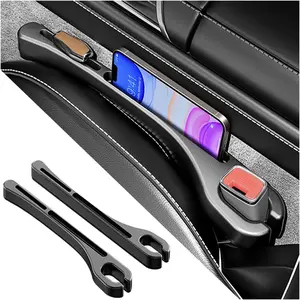 2PCS Car Seat Gap Filler with Phone Holder,  Multi-Function Car Side Seat Gap Filler for Prevent Items Falling,Universal Car Seat Organizer