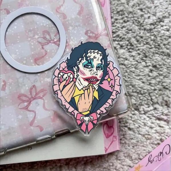Leatherface Horror Movie MagSafe Phone Grip, Texas Slasher Griptok, Makeup Butcher Gothic Phone Stand, Dark Aesthetic Horror Accessory Gift