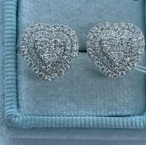 [Elegant Heart Stud Earrings] Elegant Synthetic Zircon Heart-Shaped Stud Earrings | Perfect for Weddings, Parties, Anniversaries, Valentine's Day Gift, For Teenager