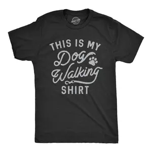 Mens This Is My Dog Walking T Shirt Funny Pet Puppy Animal Lover Furbaby Graphic Novelty Tee Mens Funny T Shirts Cool Vintage Fashion T-Shirt Gift Classic Menswear Funny Dog Short Sleeve Novelty Tees for Guys Black