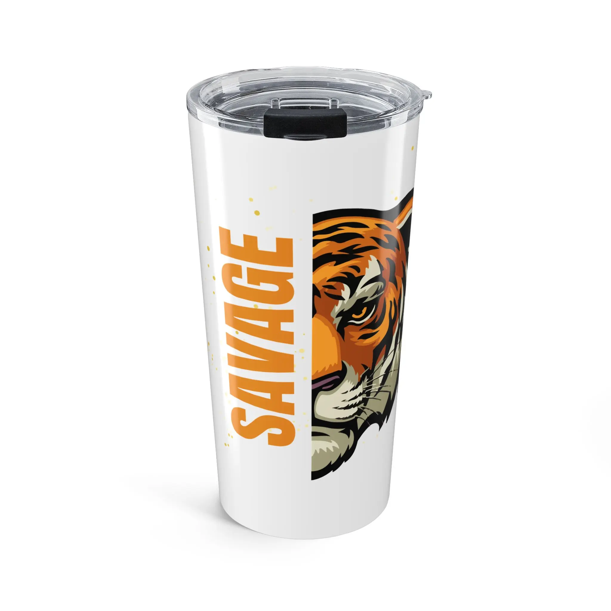 Savage Tiger Tumbler 20oz | Tiger Face, Bold Typography