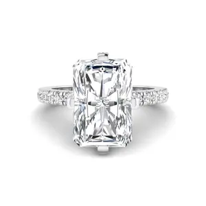 IGI Certified Lab Grown Diamond Ring  950 Platinum Emerald Cut Engagement Ring | Luxury Solitaire Wedding Ring for Women