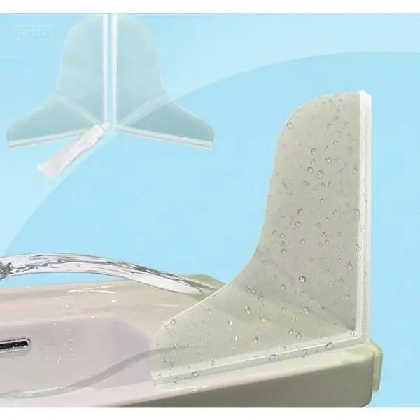 Clear Bathtub Corner Water Guard with Adhesive, Reusable Shower Splash Protector for Washbasin and Sink, Non-Slip Bathroom Seal Strip, Easy Installation Water Barrier for Tubs - 2Pack
