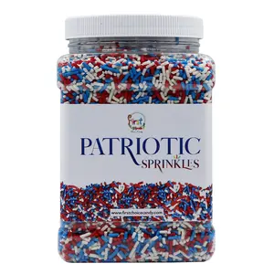 PATRIOTIC DECORATING SPRIKLES 2LB JAR
