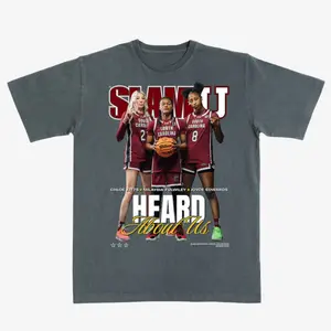 SLAM  Heard About Us T-Shirt – Women’s Basketball Graphic Tee Featuring Chloe Kitts, MiLaysia Fulwiley & Joyce Edwards.