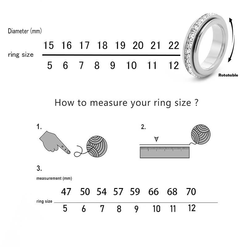 Rexviao Women's Non-Tarnish Tarnish-Proof Titanium Steel Spinner Fidget Rings with Cubic Zirconia, Comfort-Fit Anxiety Relief Jewelry (Sizes 5-12), Love Gift Accessory, Non Tarnish Jewelry, Tarnish Proof Jewelry Rexviao Women's Non-Tarnish Tarnish-Proof Titanium Steel Spinner Fidget Rings with Cubic Zirconia, Comfort-Fit Anxiety Relief Jewelry (Sizes 5-12), Love Gift Accessory, Non Tarnish Jewelry, Tarnish Proof Jewelry