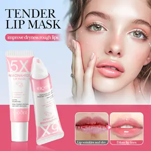 Niacinamide Lip Mask, Ultra Hydrating & Moisturizing Lip Balm with Plant-Based Squalane, Intense Lip Care for Dry Chapped Lips, Longlasting Lip Hydration, 5X Tender Pink Tint for Smooth Glossy Lips, Sleek Tube Packaging, Elegant Product Design