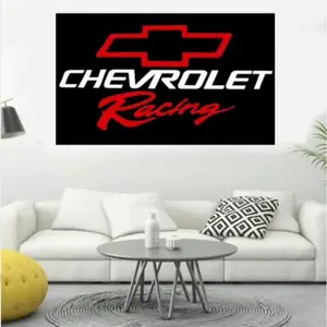 Chevrolet Racing Flag Chevrolet Flag Chevy Flags Chevy car Banner Chevy Racing car Flag Chevy Banner-Polyster Flags,Brass Grommets,Anti-UV,-car Flags 3 X 5 Ft